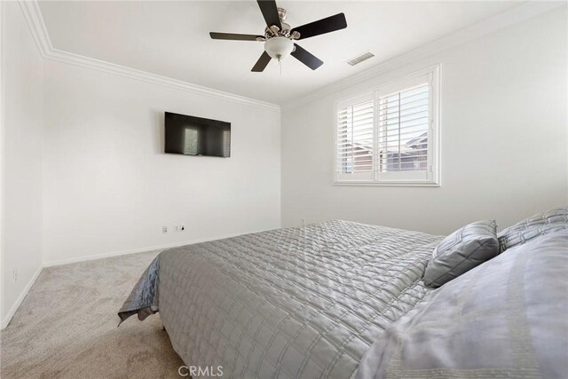 72 Westwind Dr, Tustin, CA 92782 - bedroom with carpet floors, crown molding, and ceiling fan