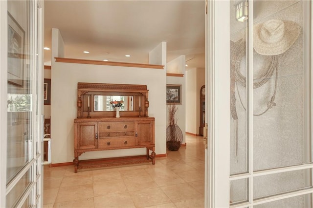 4570 Christine Loomis Dr, Arroyo Grande, CA 93420 - corridor featuring light tile patterned flooring and recessed lighting