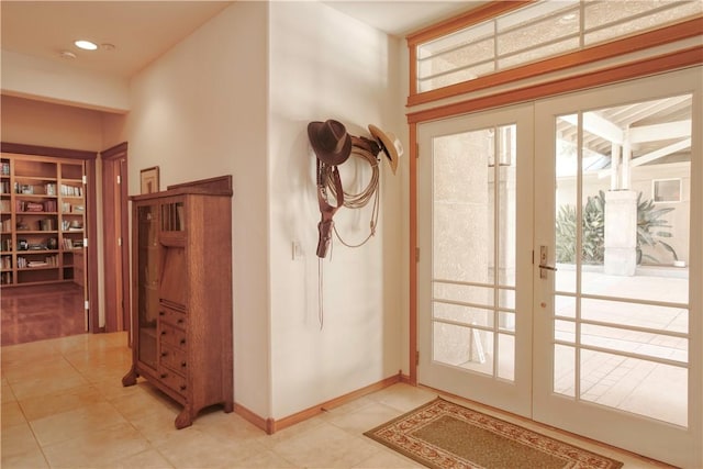 4570 Christine Loomis Dr, Arroyo Grande, CA 93420 - foyer featuring french doors and light tile patterned floors
