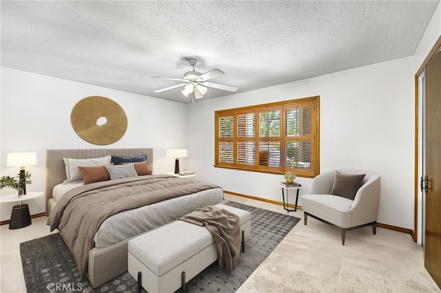 1146 Sandhurst Ln, La Verne, CA 91750 - bedroom featuring light colored carpet, a textured ceiling, and ceiling fan