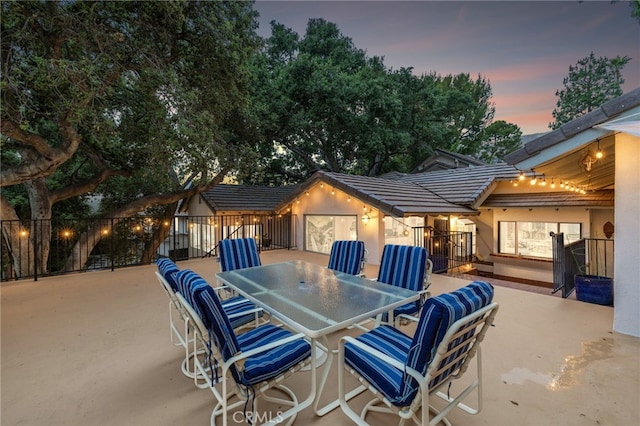 1146 Sandhurst Ln, La Verne, CA 91750 - patio terrace at dusk featuring a patio area and outdoor dining space