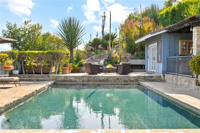 1401 Eagle Gln, Escondido, CA 92029 - swimming pool with a patio area and an outdoor living space