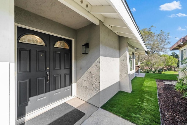 1247 La Casa Dr, San Marcos, CA 92078 - entrance to property with stucco siding and a lawn