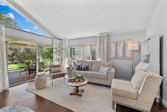 1247 La Casa Dr, San Marcos, CA 92078 - living room with wood finished floors and vaulted ceiling