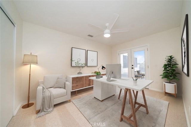2648 Condor Cir, Corona, CA 92882 - office featuring a ceiling fan and baseboards