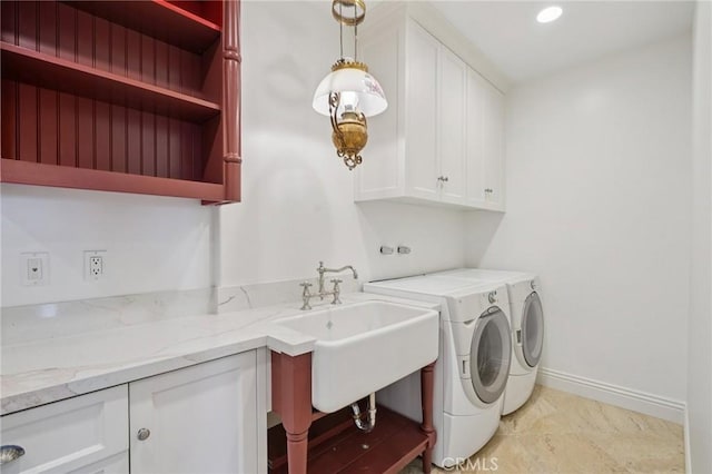 6337 Via Colinita, Rancho Palos Verdes, CA 90275 - washroom with cabinet space and washer and clothes dryer