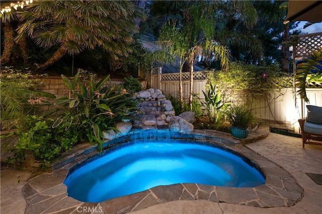 18836 Cedar Valley Way, Newhall, CA 91321 - view of swimming pool with a fenced backyard, a patio, and a jacuzzi