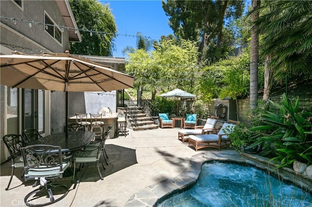 18836 Cedar Valley Way, Newhall, CA 91321 - view of patio / terrace with stairs