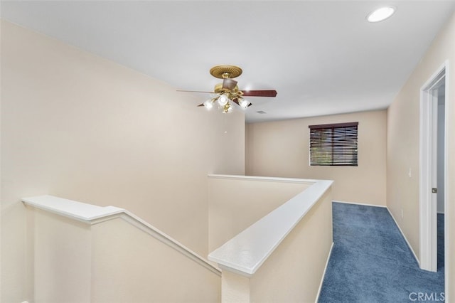 23050 Catt Rd, Wildomar, CA 92595 - corridor featuring an upstairs landing, carpet, and recessed lighting