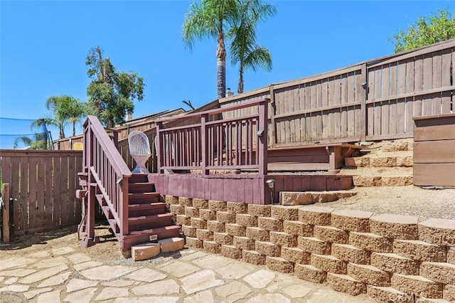 23050 Catt Rd, Wildomar, CA 92595 - fenced backyard featuring stairs and a deck