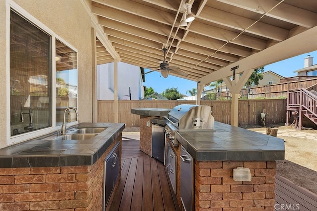 23050 Catt Rd, Wildomar, CA 92595 - view of patio with area for grilling and a sink