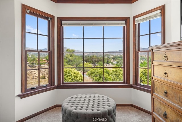10821 Los Jordans Rd, Agua Dulce, CA 91390 - sitting room featuring carpet, plenty of natural light, and a mountain view