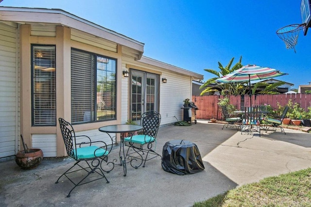 5855 Kappa St, La Mesa, CA 91942 - view of patio with outdoor dining space and french doors