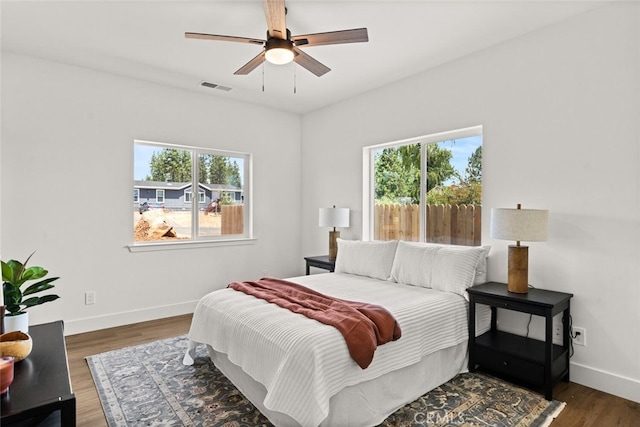 6105 Maxwood Dr, Paradise, CA 95969 - bedroom with wood finished floors and ceiling fan