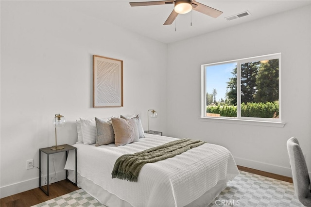 6105 Maxwood Dr, Paradise, CA 95969 - bedroom featuring wood finished floors and ceiling fan