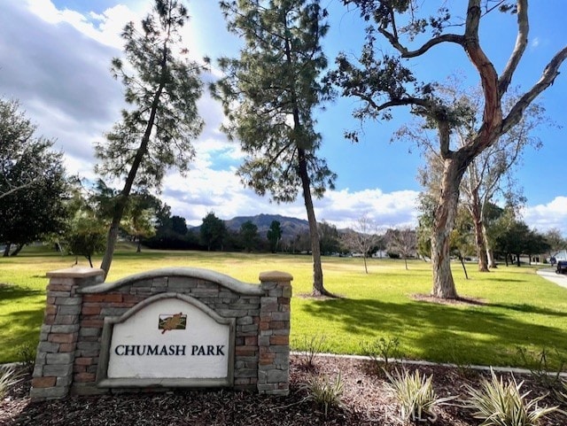 28512 Conejo View Dr, Agoura Hills, CA 91301 - community / neighborhood sign with a yard and a mountain view