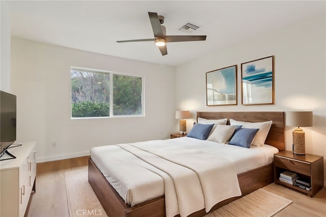 28512 Conejo View Dr, Agoura Hills, CA 91301 - bedroom with light wood-style flooring and ceiling fan