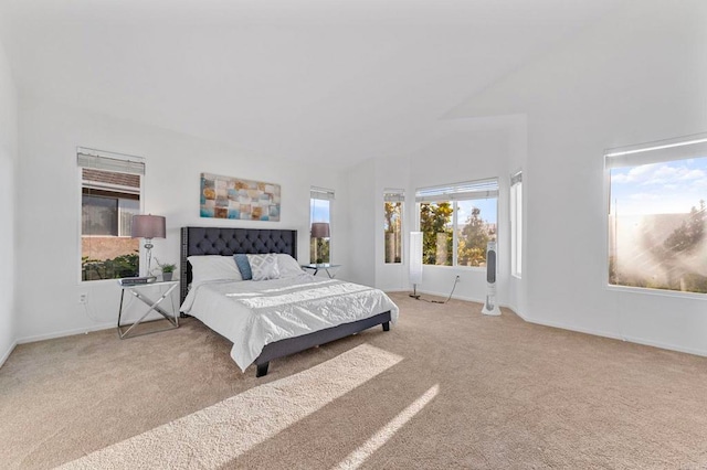 13756 Fontanelle Pl, San Diego, CA 92128 - bedroom with carpet floors and high vaulted ceiling