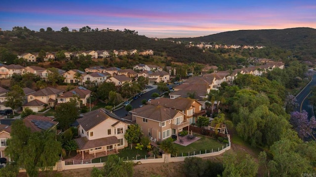 13756 Fontanelle Pl, San Diego, CA 92128 - aerial view at dusk of a residential view and a mountain view
