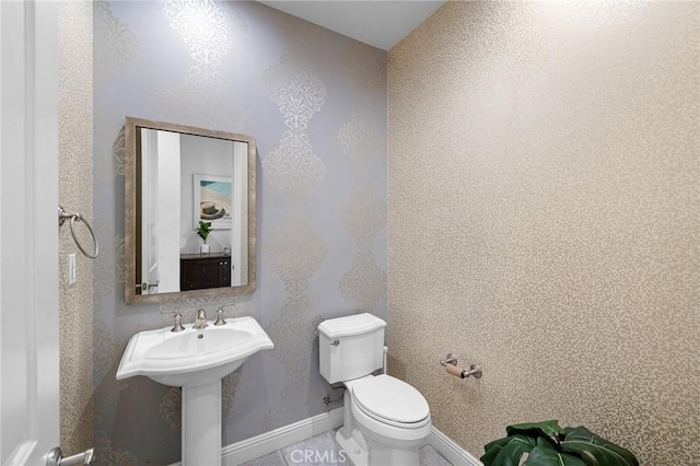 19818 Cornell Ln, Yorba Linda, CA 92886 - bathroom featuring toilet and wallpapered walls