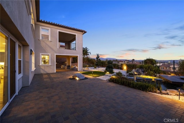19818 Cornell Ln, Yorba Linda, CA 92886 - patio terrace at dusk with a patio and a balcony
