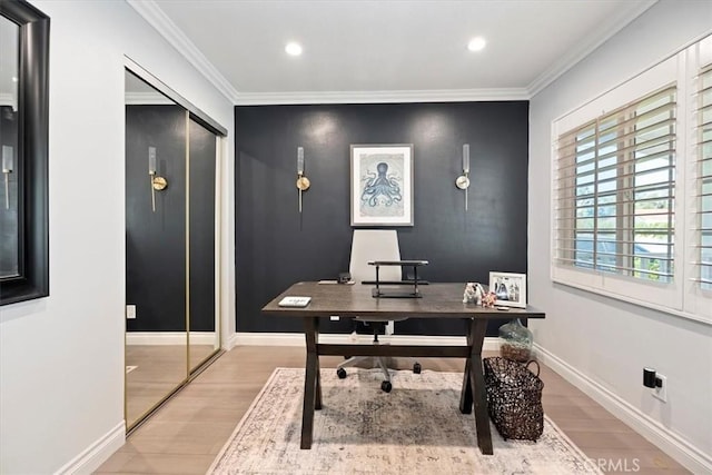 3751 Laurita Ave, Pasadena, CA 91107 - office space featuring wood finished floors, crown molding, and recessed lighting