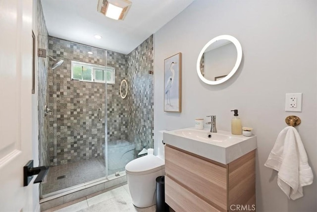 3751 Laurita Ave, Pasadena, CA 91107 - full bathroom with a stall shower, vanity, and tile patterned floors