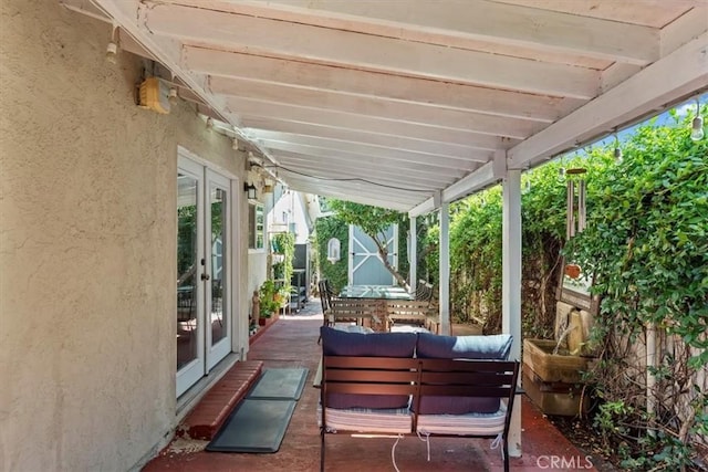 3751 Laurita Ave, Pasadena, CA 91107 - view of patio with french doors and outdoor lounge area
