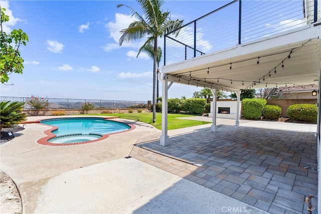28422 La Pradera, Laguna Niguel, CA 92677 - view of pool featuring a patio, a fenced backyard, and a pool with connected hot tub