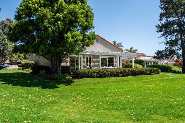 1481 Camino Linda Dr, San Marcos, CA 92078 - back of property with a pergola and a yard