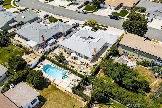 651 Lemke Dr, Placentia, CA 92870 - aerial perspective of suburban area with a pool