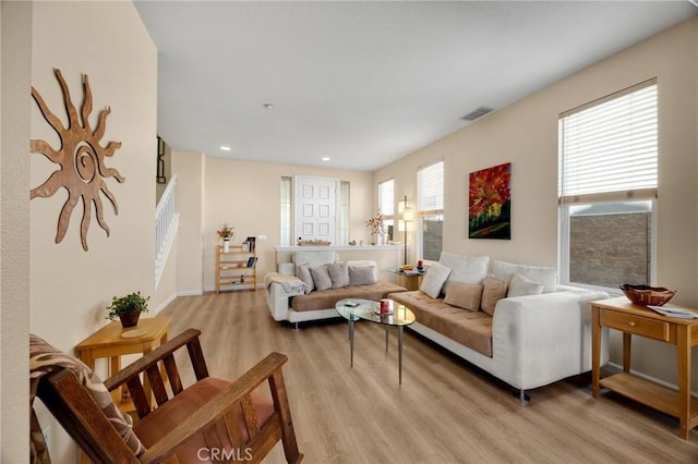 3667 Skylark Way, Brea, CA 92823 - living area featuring light wood-type flooring and recessed lighting