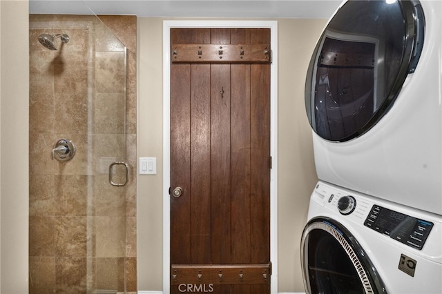 38225 Camino Sierra Rd, Temecula, CA 92592 - laundry area with stacked washer / dryer