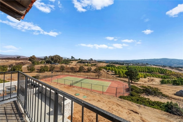 38225 Camino Sierra Rd, Temecula, CA 92592 - balcony with a tennis court, a rural view, and a mountain view