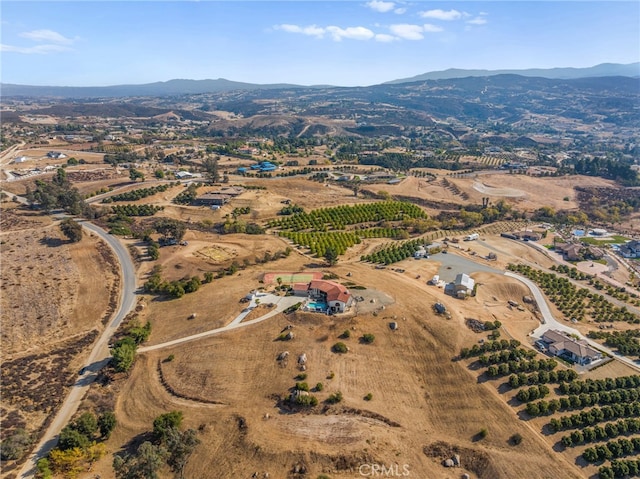 38225 Camino Sierra Rd, Temecula, CA 92592 - aerial overview of property's location with a mountainous background and rural landscape