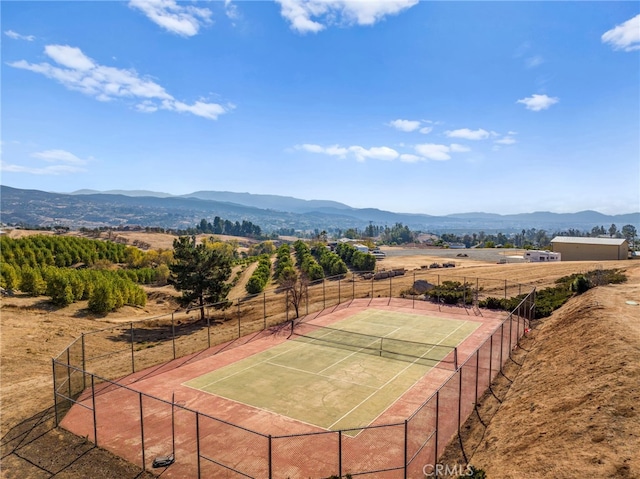 38225 Camino Sierra Rd, Temecula, CA 92592 - view of tennis court with a mountain view and a view of rural / pastoral area