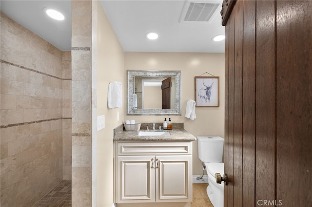 38225 Camino Sierra Rd, Temecula, CA 92592 - full bathroom with walk in shower, vanity, and recessed lighting