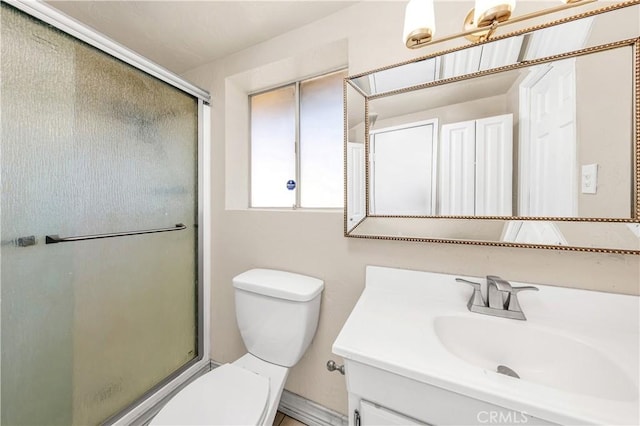 66890 Hacienda Ave, Desert Hot Springs, CA 92240 - bathroom featuring vanity and a shower with shower door