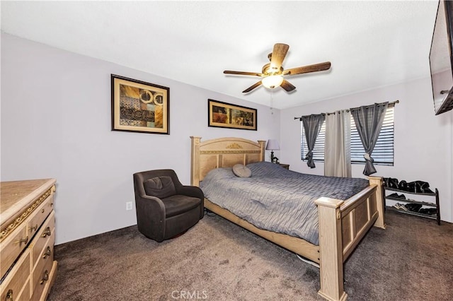 66890 Hacienda Ave, Desert Hot Springs, CA 92240 - bedroom featuring dark carpet and ceiling fan