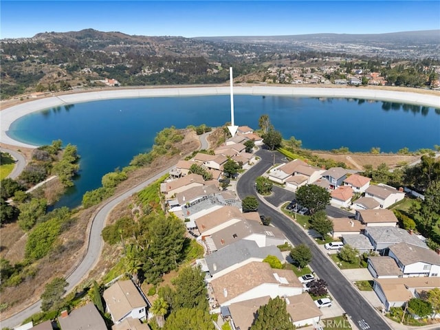7012 E Viewpoint Ln, Anaheim Hills, CA 92807 - aerial overview of property's location featuring a water and mountain view and nearby suburban area