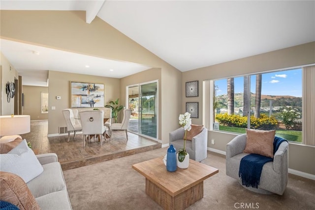 7012 E Viewpoint Ln, Anaheim Hills, CA 92807 - living area featuring carpet floors and healthy amount of natural light