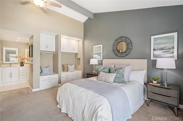 7012 E Viewpoint Ln, Anaheim Hills, CA 92807 - bedroom featuring light carpet and ensuite bath