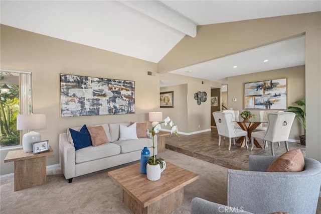 7012 E Viewpoint Ln, Anaheim Hills, CA 92807 - living room featuring carpet floors and recessed lighting