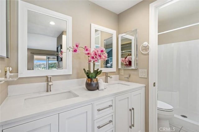 7012 E Viewpoint Ln, Anaheim Hills, CA 92807 - bathroom with a shower and double vanity