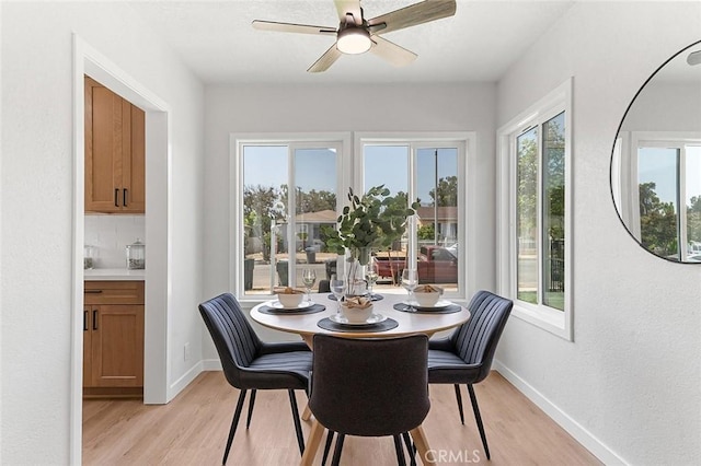 1021 W 5th St, Corona, CA 92882 - dining room with light wood finished floors and a ceiling fan