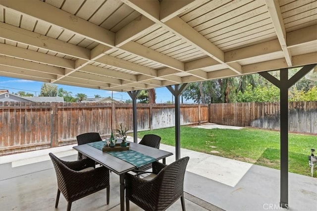 2266 Mcneil Cir, Corona, CA 92882 - fenced backyard featuring a patio area and outdoor dining area