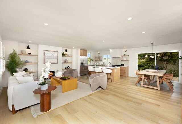 113 Via Breve Unit 23, San Clemente, CA 92672 - living room with light wood-style floors and recessed lighting