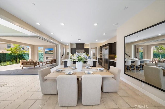 125 Character, Irvine, CA 92618 - dining space featuring light tile patterned floors and recessed lighting