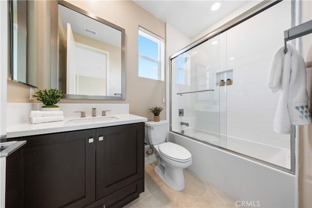 125 Character, Irvine, CA 92618 - full bath featuring vanity, shower / bath combination with glass door, and tile patterned flooring