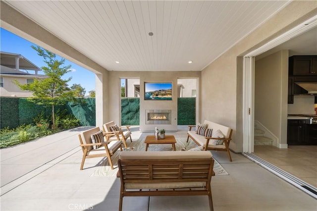 125 Character, Irvine, CA 92618 - view of patio with an outdoor living space with a fireplace